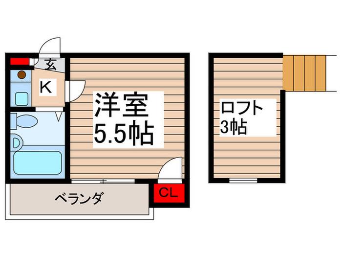 帝産第1(1K/2階)の間取り写真