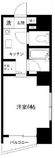 コーラルマンション(1K/4階)の間取り写真