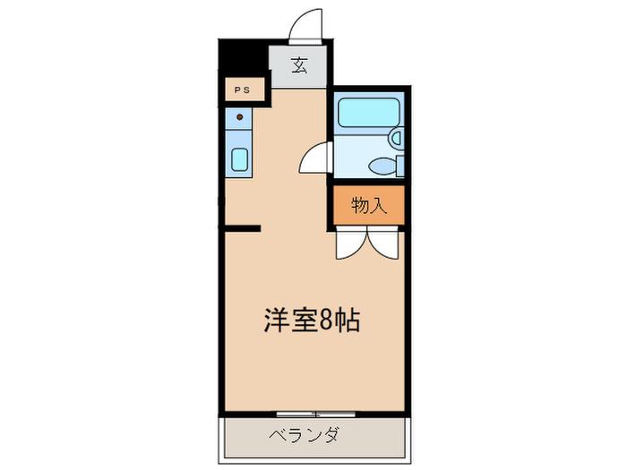第二沖野館(ワンルーム/4階)の間取り写真
