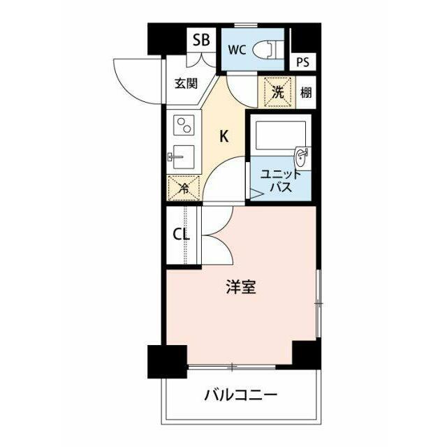 スパシエルクス目黒(1K/7階)の間取り写真