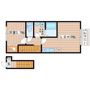 PIERA(1LDK/2階)の間取り写真
