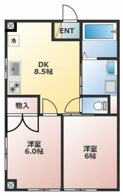 協栄ハイツ(2DK/3階)の間取り写真