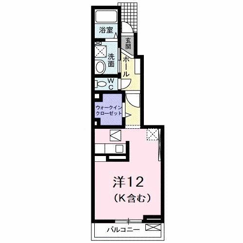 プリマヴェーラ12(1K/1階)の間取り写真