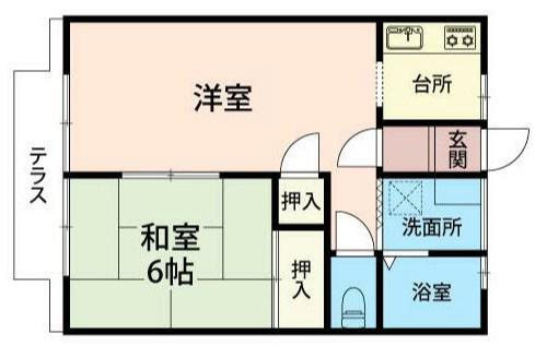 ヒュッテ四季(1LDK/2階)の間取り写真