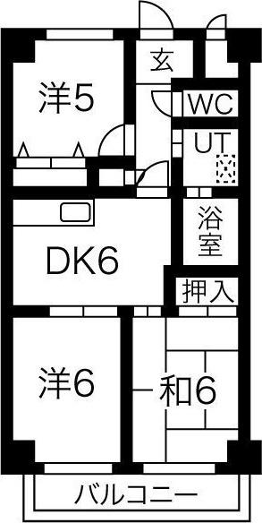 セントラルアイル(3DK/5階)の間取り写真