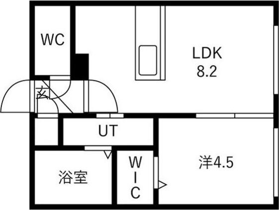 ALIVIS菊水(1LDK/1階)の間取り写真