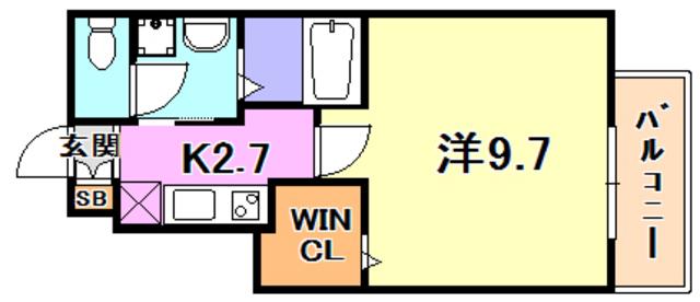 ドミール・ナチュレ(1K/2階)の間取り写真