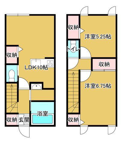 トリオンK(2LDK/1階)の間取り写真