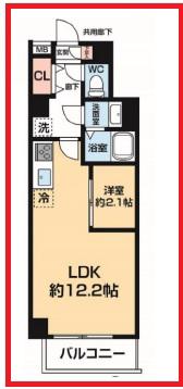 アルコバレーノ 大師前(1LDK/1階)の間取り写真