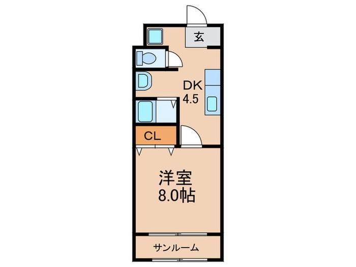 福島ハイツ(1DK/1階)の間取り写真