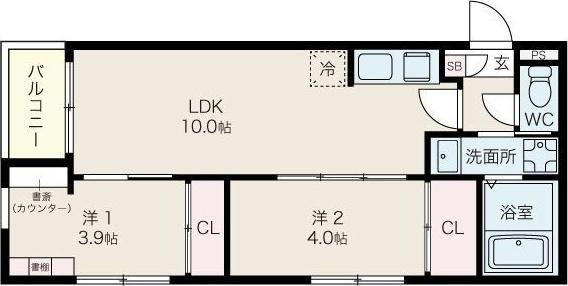 STORIA桜本町(2LDK/2階)の間取り写真