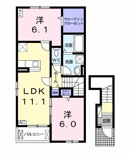 HIRO II(2LDK/2階)の間取り写真