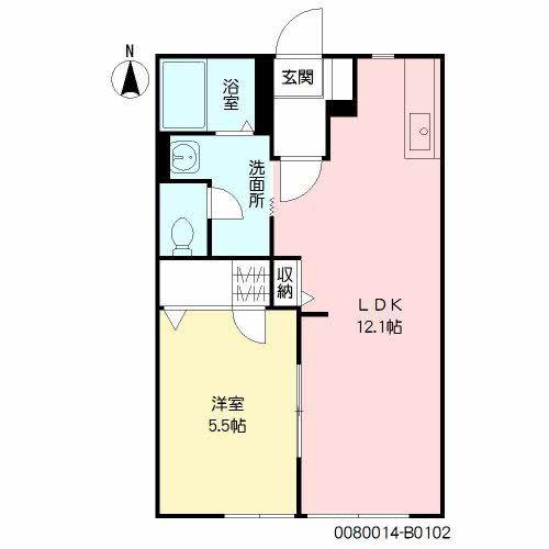 メゾンあやB(1LDK/1階)の間取り写真