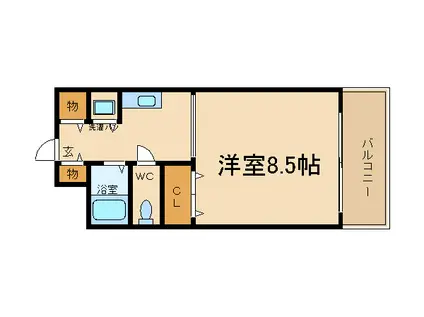 グランコートB棟(1K/3階)の間取り写真