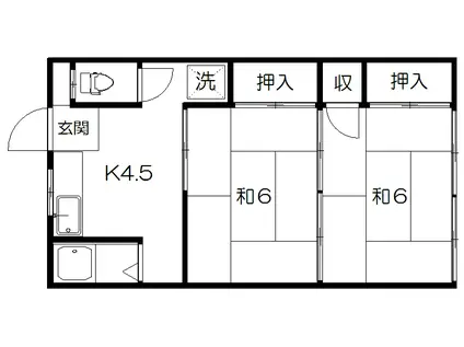 コーポ村田(2K/2階)の間取り写真