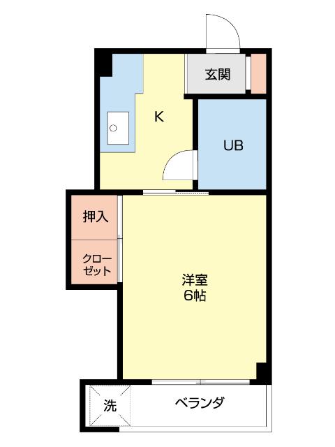 レジデンス富士見(1K/2階)の間取り写真