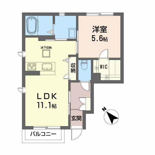 サングラシアス(1LDK/1階)の間取り写真