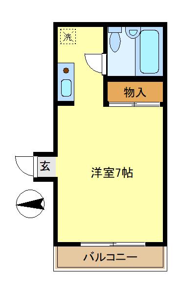 ヒルズ本郷(ワンルーム/2階)の間取り写真