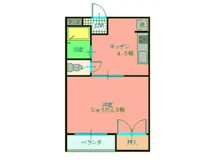 セゾン高岡(1DK/3階)の間取り写真