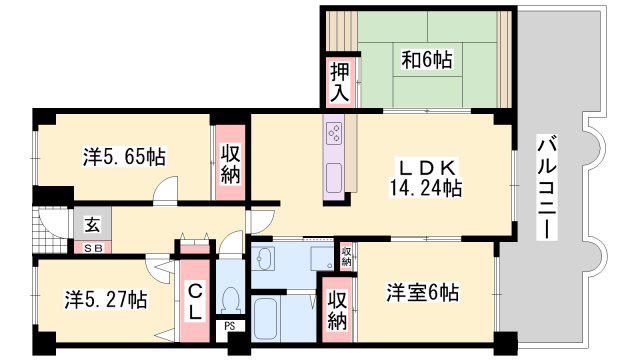 シャトー ブランシェ(4LDK/7階)の間取り写真