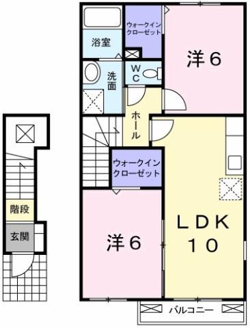 メゾン ド アイム(2LDK/2階)の間取り写真