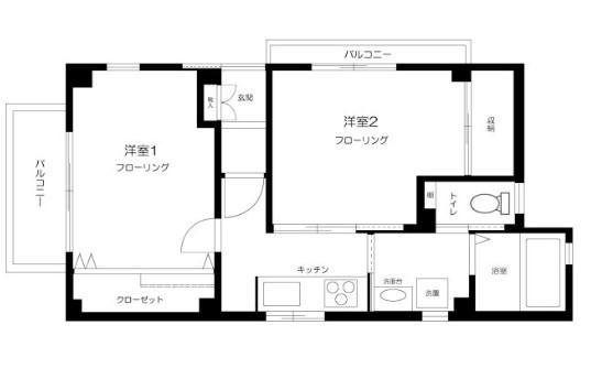 ケンブリッジハウス(1DK/1階)の間取り写真