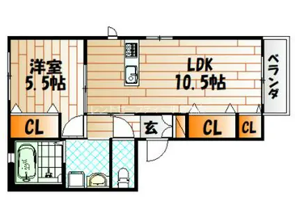 メゾン嶋田(1LDK/1階)の間取り写真