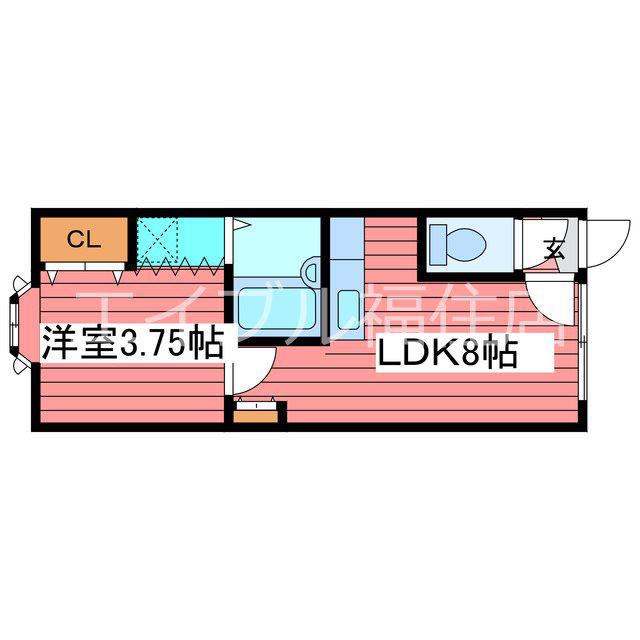 エポック福住(1LDK/2階)の間取り写真
