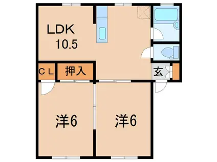 リブレスA(2LDK/1階)の間取り写真