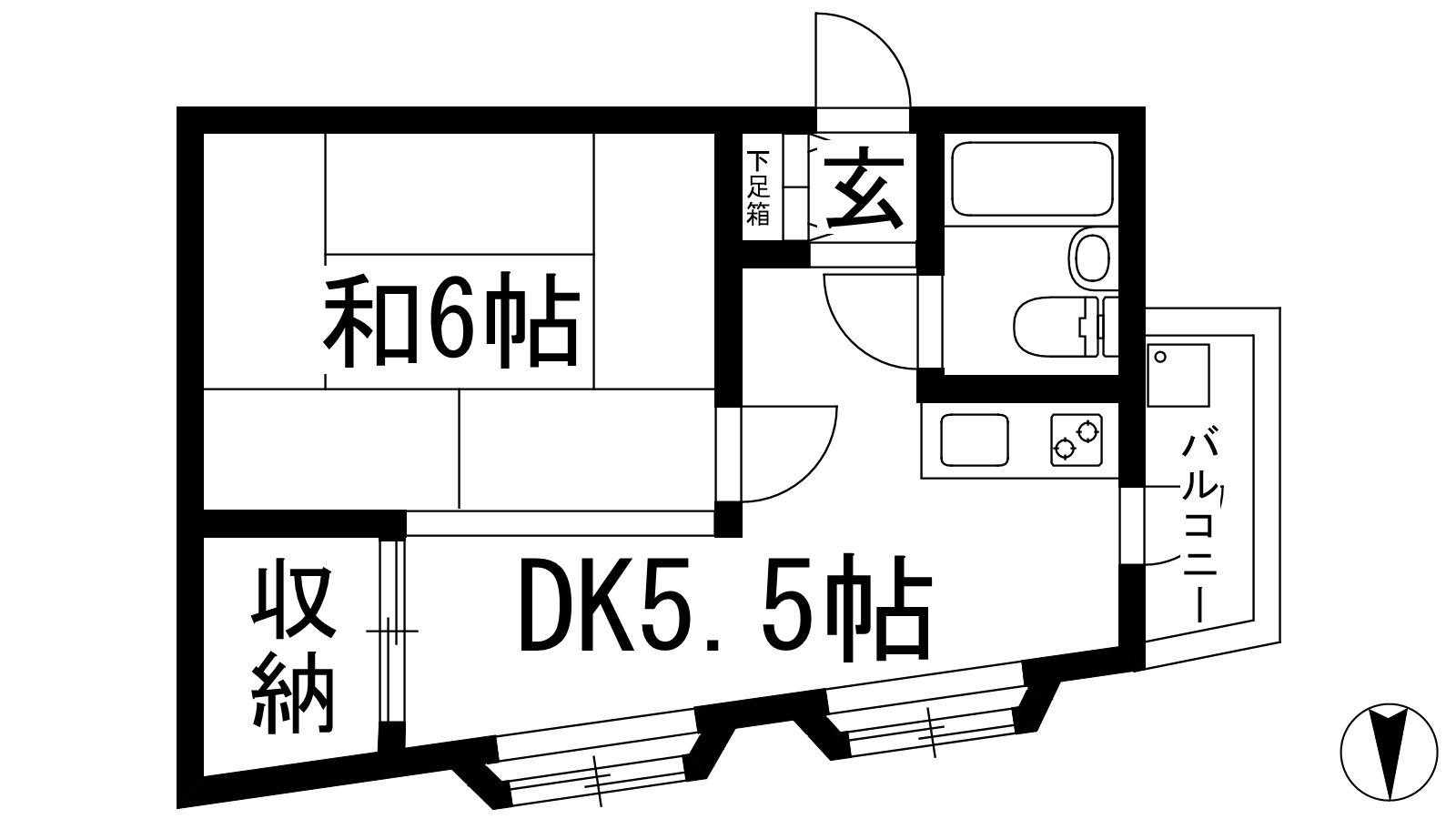 ダイイチビル(1DK/2階)の間取り写真