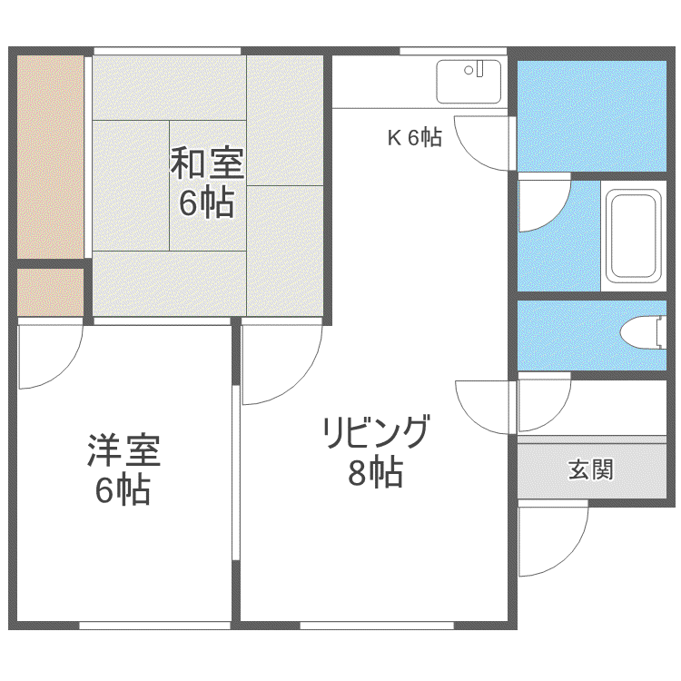 ハイツ川吉A(2LDK/3階)の間取り写真