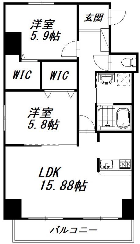 MSドリームX(2LDK/6階)の間取り写真