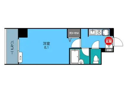 オセオ弁天(1K/10階)の間取り写真