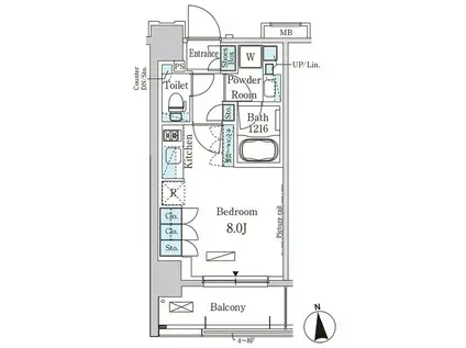 パークアクシス大森(ワンルーム/3階)の間取り写真