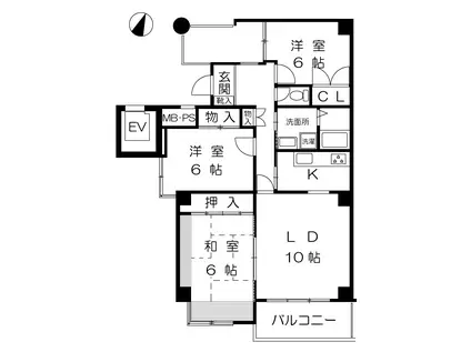 メゾン・デ・ポロニア(3LDK/1階)の間取り写真