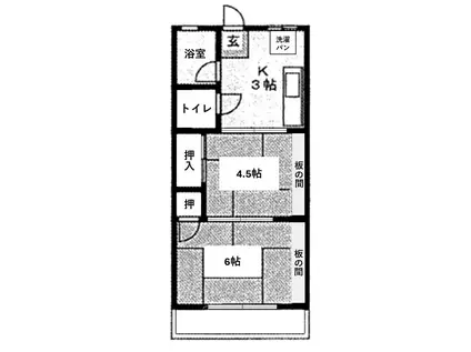 松本マンション(2K/2階)の間取り写真
