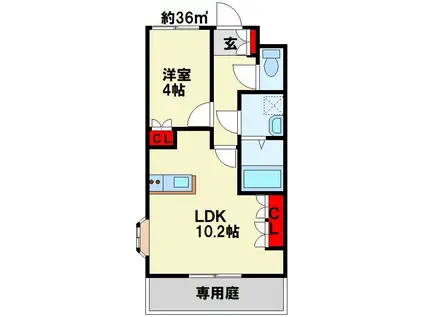 グランチェスタメゾン(1LDK/1階)の間取り写真