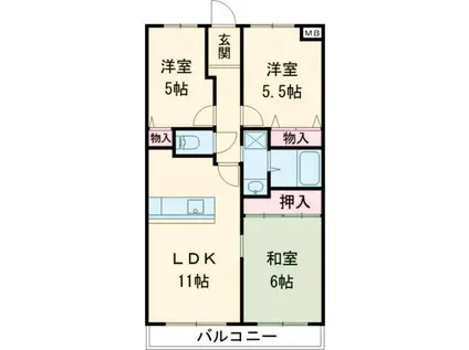 エスポワール西神戸(3LDK/1階)の間取り写真