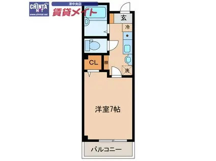 ワンダーウォール(1K/1階)の間取り写真