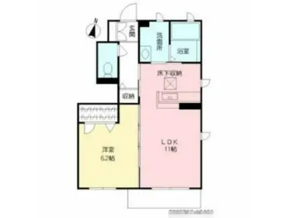 リコルディ (1LDK/1階)の間取り写真