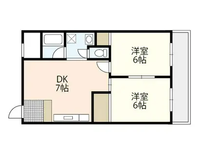 ガナドール安東(2DK/3階)の間取り写真