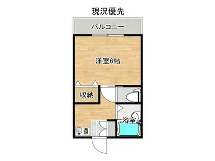 ウエステンホーフ(1K/1階)の間取り写真