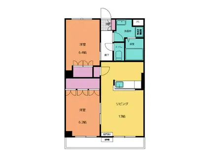 CASA RECUERDO(2LDK/1階)の間取り写真