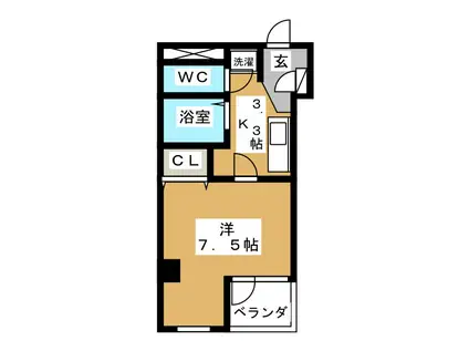 テンジンビル壱番館(1K/3階)の間取り写真
