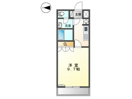 ヴィア イン シンタク(1K/1階)の間取り写真