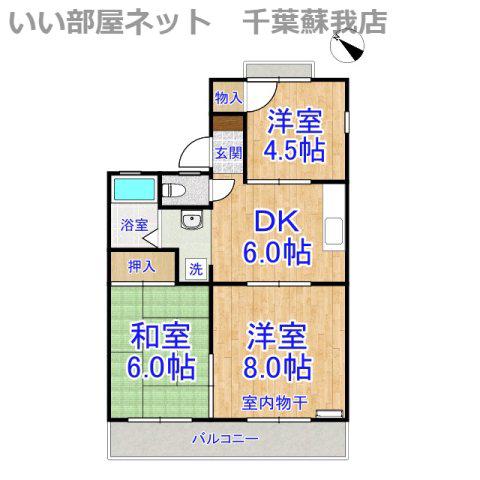 スカイハイツ池田A(3DK/2階)の間取り写真