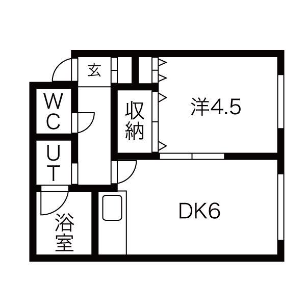 マーガレットハイツ(1DK/2階)の間取り写真