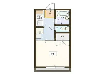 ボナールK(1K/2階)の間取り写真