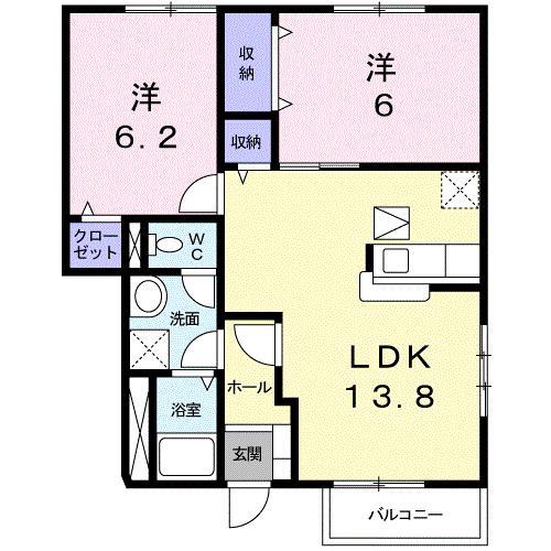 サンブリーゼ東山A(2LDK/1階)の間取り写真