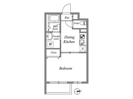 GRAN PASEO 方南町(1DK/4階)の間取り写真